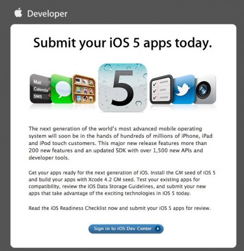 iOS 5 newsletter