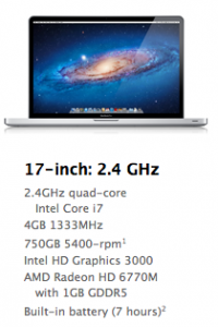 MacBook Pro 17 konfiguracia
